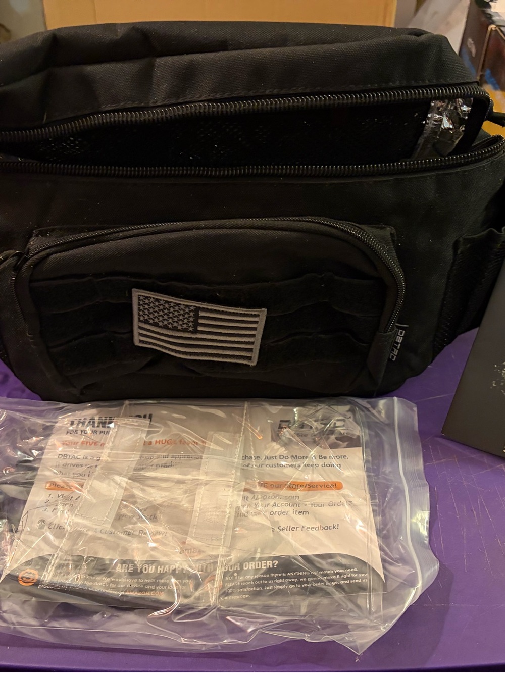DBTAC Tactical Small Range Bag w Shoulder Strap Black-New with Tags